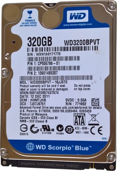 Dysk Twardy 320GB HDD Laptop 2,5 cala Dysk Twardy 320GB HDD Laptop 2,5 cala