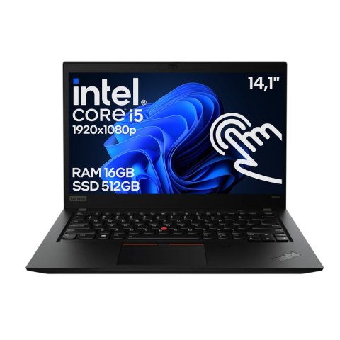 Dotykowy Laptop Lenovo ThinkPad T490S Core i5 8GEN 16GB 512SSD Win11 B