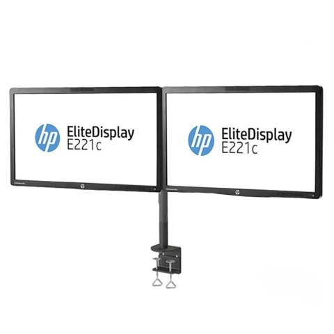 Dwa Monitory 22" HP E221c 1920x1080p IPS z uchwytem biurowym A