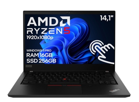 Dotykowy Laptop Lenovo ThinkPad T14 GEN2 Ryzen 5 16GB 256SSD Win11 A