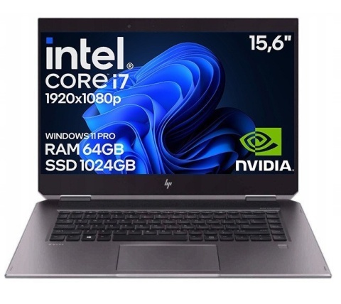Laptop HP ZBook Studio G5 i7 9GEN Quadro P1000M 64GB 1TB Win11 B