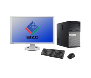 Promocja Zestaw PC dom nauka biuro Dell 7010t i5 8GB 240SSD Win 10 Kl A + Monitor Eizo S2433W Kl A-