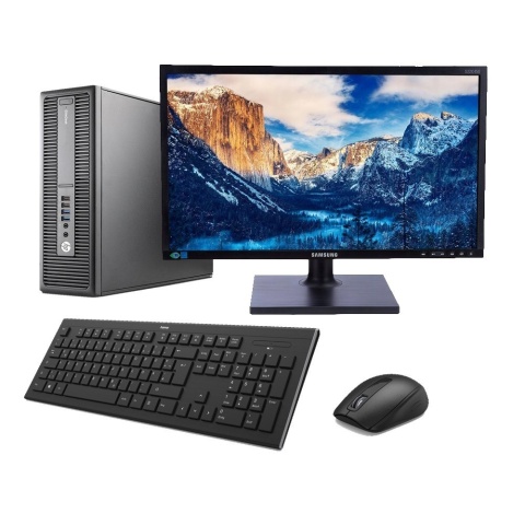 Zestaw PC dom nauka biuro HP 800 G2 i5-6GEN 8GB 240SSD Win 10 Kl B + Monitor Samsung S24C450 Kl B