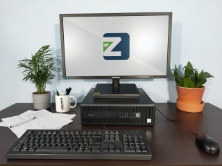 Zestaw PC dom nauka biuro HP 800 G2 i5-6GEN 8GB 240SSD Win 10 Kl B + Monitor Samsung S24C450 Kl B