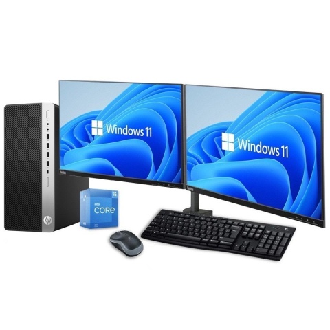 Zestaw komputerowy HP ProDesk 600 G5 Core i5 8GEN 16GB 512SSD Win11 + podwójny Monitor T24M-10 A